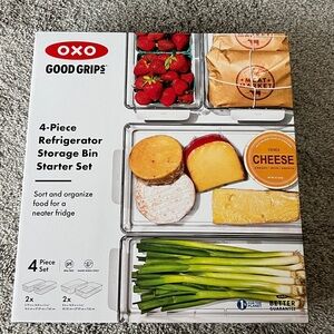 OXO Good Grips 4-Piece Refrigerator Storage Bin Starter Set